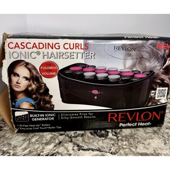 Revlon Perfect Heat Cascading Curls Ionic Hairsetter Curlers NIB - Picture 2 of 8